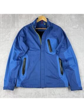 Robert Graham Shell Jacket Men M Blue Full Zip Rain Windbreaker Outdoor Casual